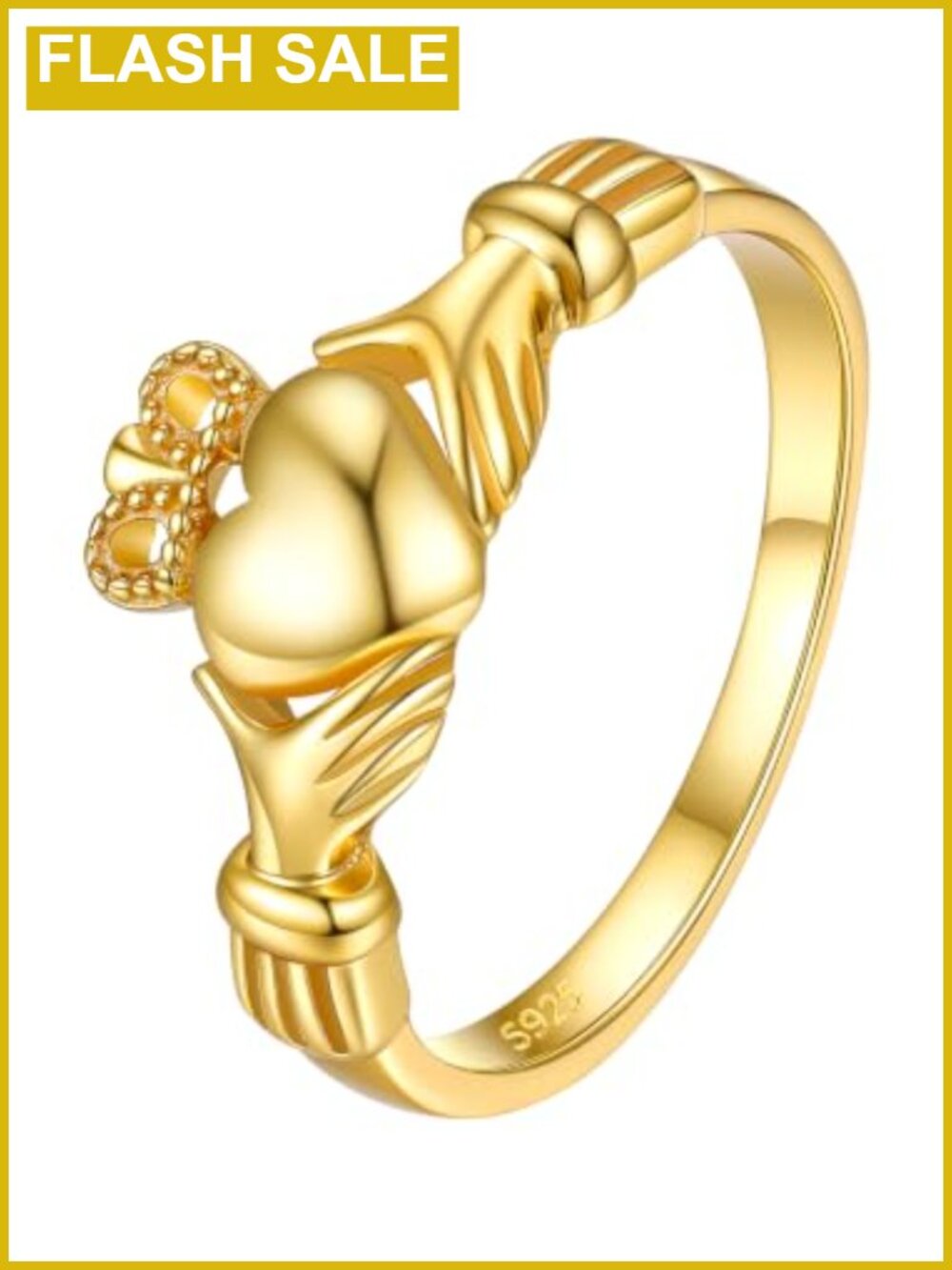 925 Sterling Silver Irish Claddagh Ring Promise Band